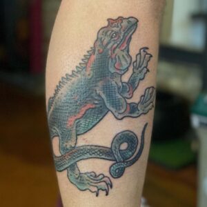 3D Gecko Tattoo Design