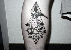 Scary Gecko Tattoo Design
